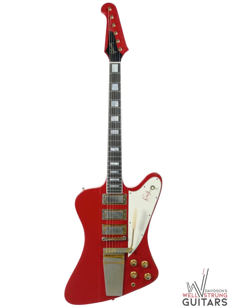 A 1964 Gibson Firebird VII in custom color Cardinal Red. This was the most expensive option available